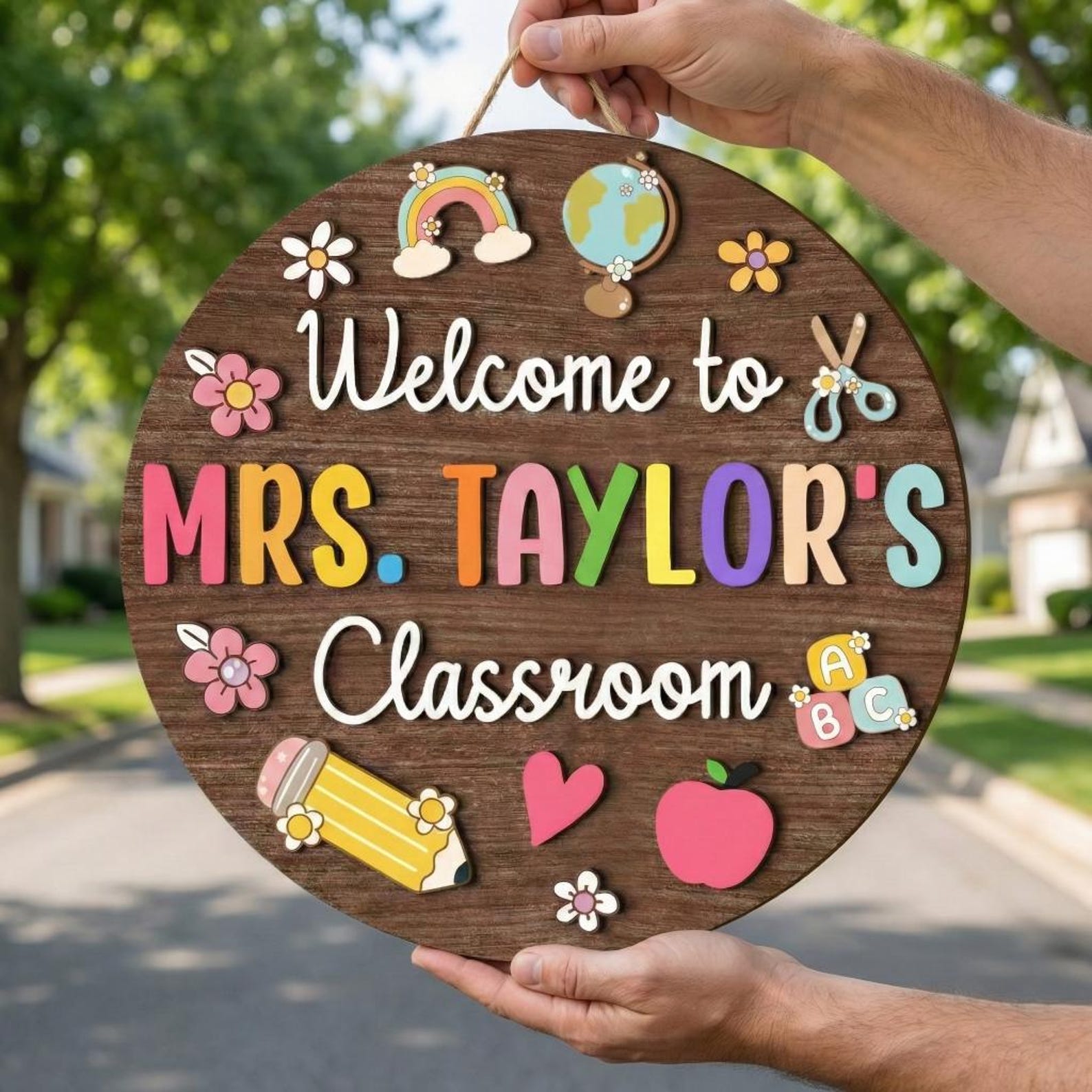 Personalized Teacher Door Sign, Teacher Welcome Sign, Teacher Name Sign ...