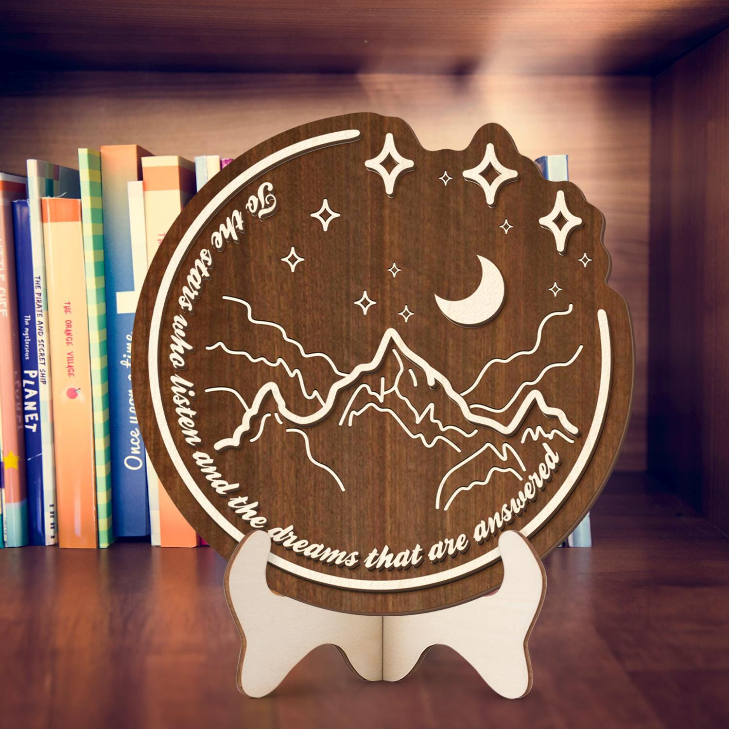 To the Stars Who Listen Book Sign, Acotar Sign, Bookshelf Decor, Book ...