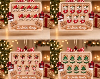 Personalized Family Gingerbread Christmas Ornament 2026, Custom Gingerbread Cookie Ornament with Pets, Family Holiday Keepsake, Wooden Gift