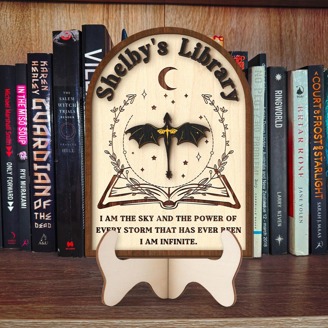 Custom Fourth Wing Inspired Library Sign, Library Wooden Sign, Book ...