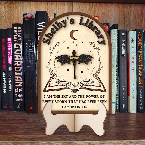 Custom Fourth Wing Inspired Library Sign, Library Wooden Sign