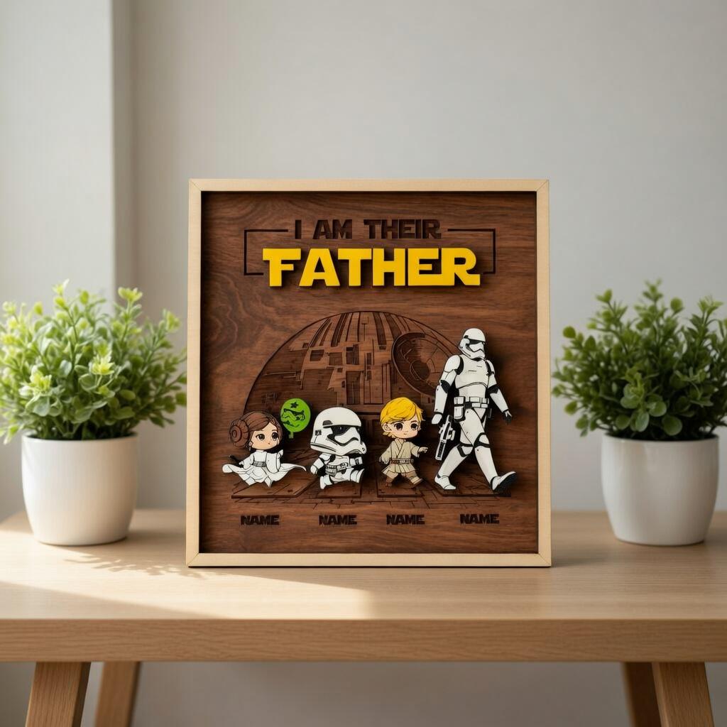Personalized I Am Their Father Sign, Custom Wooden Family Sign, Dad ...