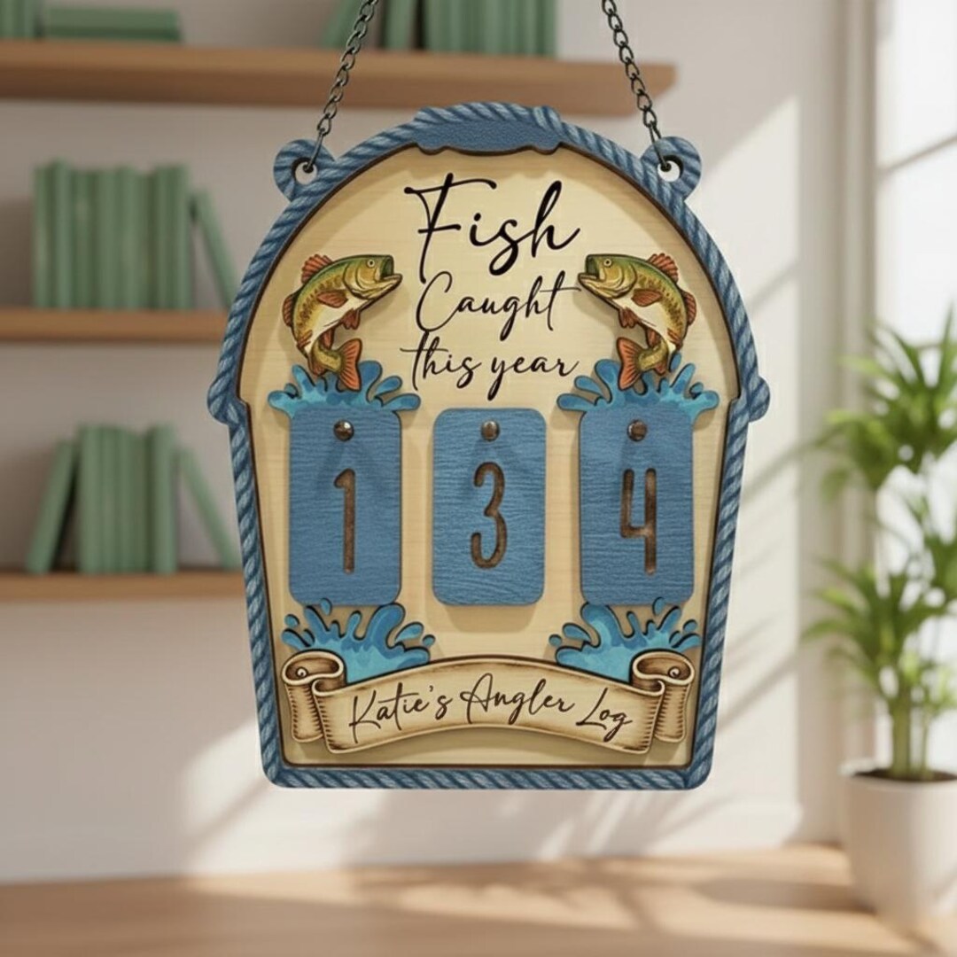 Personalized Fishing Sign, Fishing Catch Log, Fish Catching Sign ...