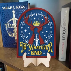 Znak książki „To Whatever End”, Tron ze szkła, cytat Aelin i Rowan, prezent dla fana Sarah J. Maas, akcesoria do książek fantasy, prezent dla miłośnika książek