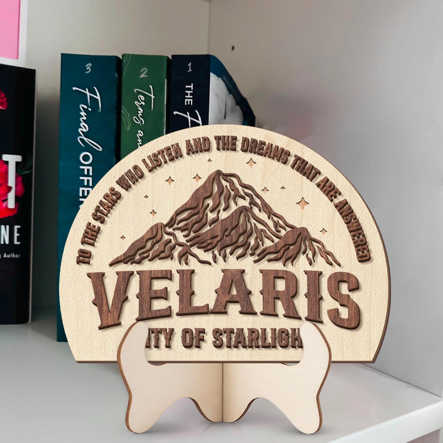 City of Starlight Sign, Acotar Velaris Sign, Velaris Bookshelf Sign ...