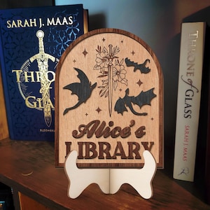 Fourth Wing Bookshelf Wooden Sign, Dragon Rider, Bookshelf Decor, Book Club Gift, Fourth Wing Sign Decor, Book Merch, Booktok Signs