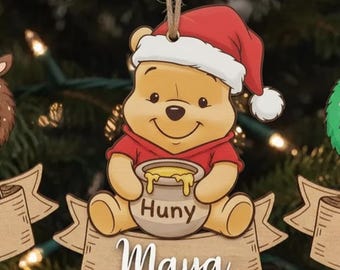 Kids Name Ornaments, Babys First Christmas Pooh, Personalized Christmas Ornaments, Family Christmas Ornaments/disney, Winnie Pooh Ornament