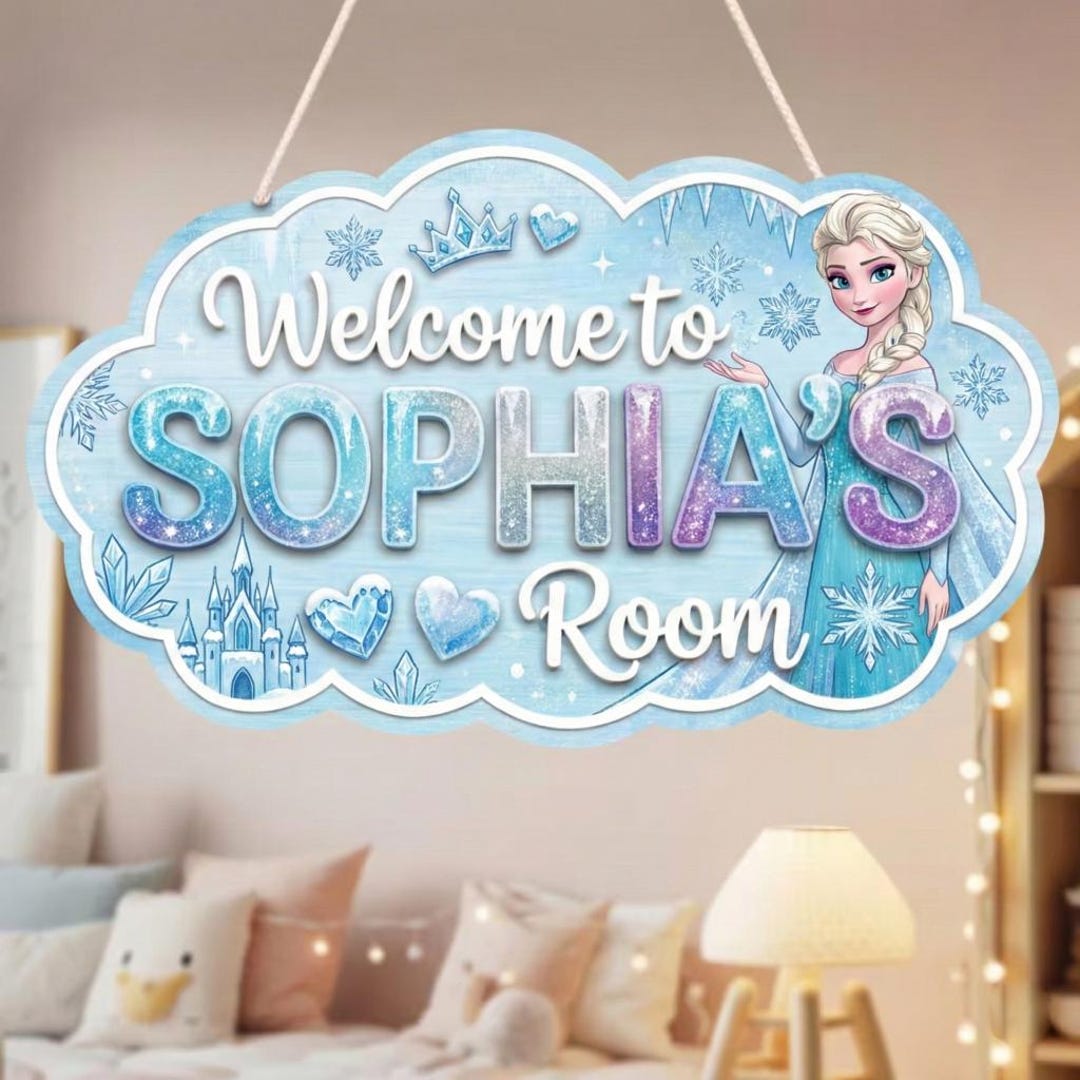 Personalized Disney Princess Elsa Sign, Girl Door Sign, Nursery Name ...