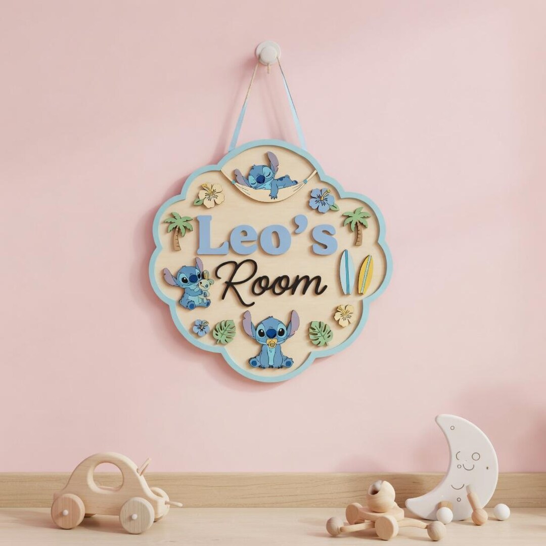 Stich Sign Personalized Stitch Nursery, Lilo Stitch Nursery, Kid Room Sign ...