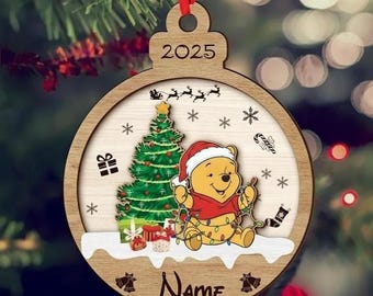 Disney Winnie The Pooh Christmas Ornament, Disneyland Name Ornament, Christmas Ornament Kids Pooh, Baby's Pooh Ornament, Baby 2025 Ornament
