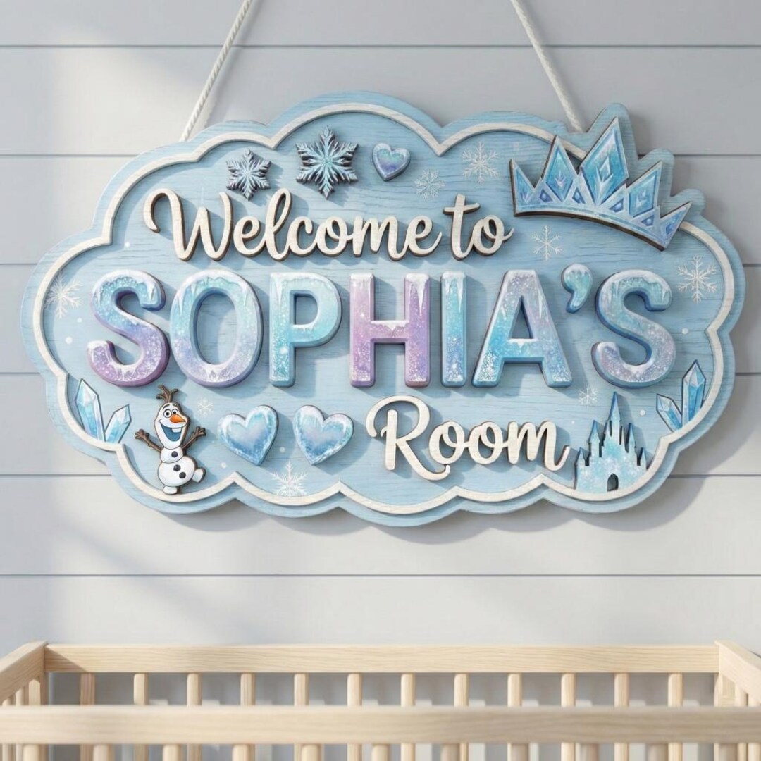 Personalized Disney Princess Elsa Sign, Girl Door Sign, Nursery Name ...