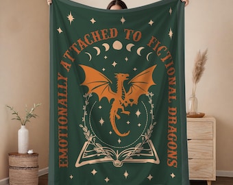 Fourth Wing Blanket, Fantasy Dragon, Dragon Rider Blanket, Bookish Blanket, Fantasy Romance Reader Gift, Romantacy Book Merch,Fantasy Reader