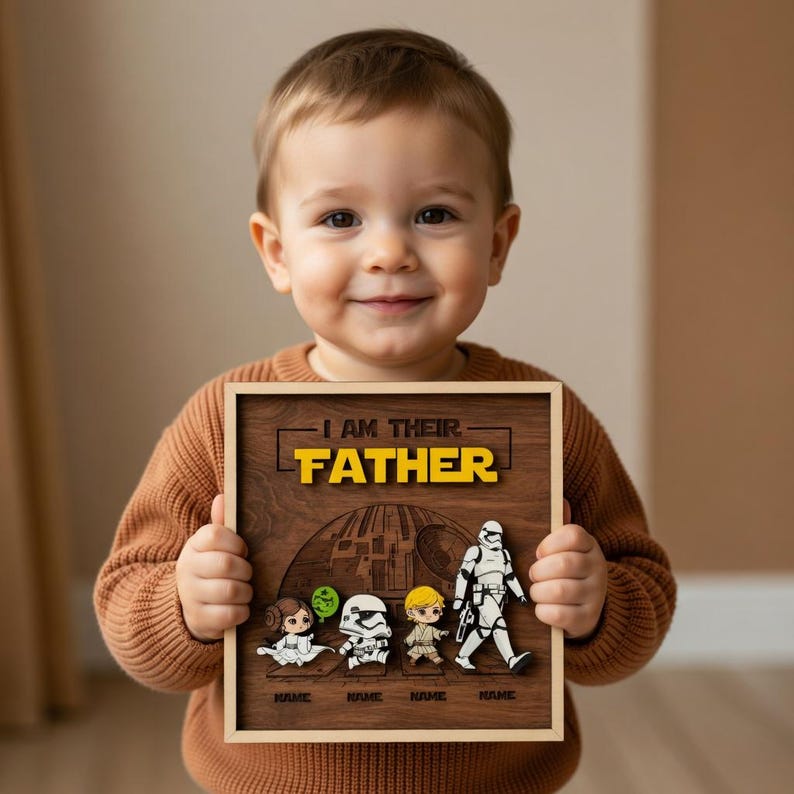 Personalized I Am Their Father Sign, Custom Wooden Family Sign, Dad ...