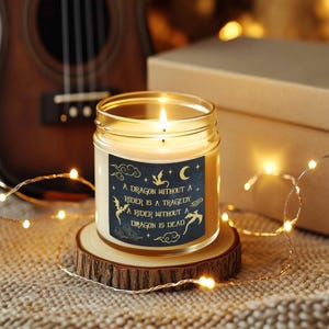 A Dragon Without A Rider Candle, Dragon Rider Candle, Enemies To lovers Candle, Book Themed Candles, Romance Fantasy Book Candle, Nerdy Gift