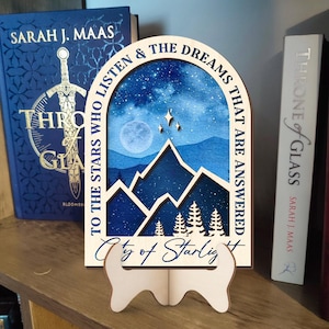 City of Starlight Bookshelf Sign, Acotar Wooden Shelf, The Stars Who Listen, Spicy booktok Sign, smut reader, Night Court aesthetic