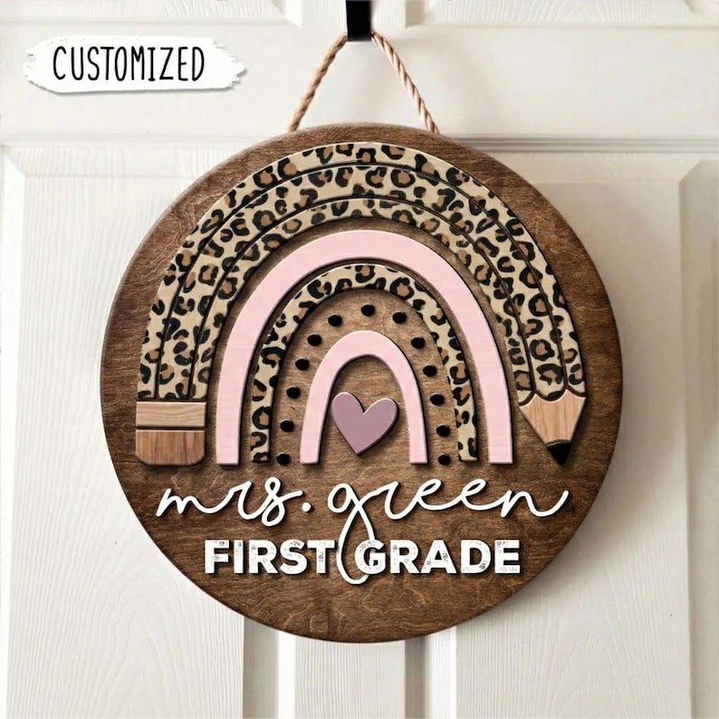 Personalized Teacher Gift, 1st Grade Teacher Door Sign, Classroom Door ...