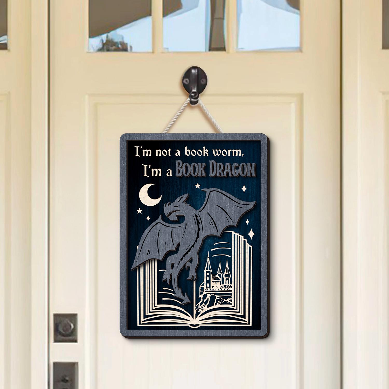 Personalized Book Dragon Shelf Sign, Library Sign, Fourth Wing Decor ...