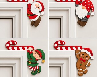 Christmas Wooden Door Corner Sign, Holiday Home Decor, Christmas Doorway Decoration, Holiday Door Frame Topper, Christmas Gifts