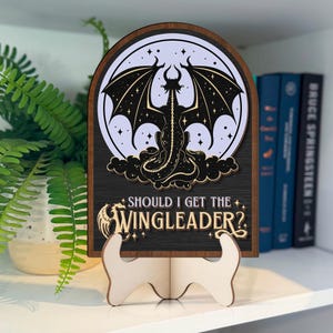 Get the Wingleader, Gift for Xaden and Violet Lovers, Gift for Her, Fourth Wing Bookshelf Sign, Book Lovers Gift,