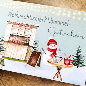 WEIHNACHTSMARKT GUTSCHEIN Vorlage Weihnachtsmarkt | A6 Karte als  Weihnachtsmarkt Gutschein, Glühwein Gutschein, Idee für Adventskalender