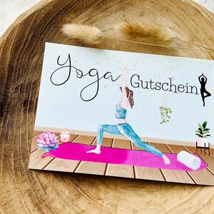 YOGA-Gutschein  | Yoga Gutschein Aquarell Karte A6 zum Verschenken | Yoga Geschenk | Gutschein Yoga Kurs | Gutschein zum Verschenken