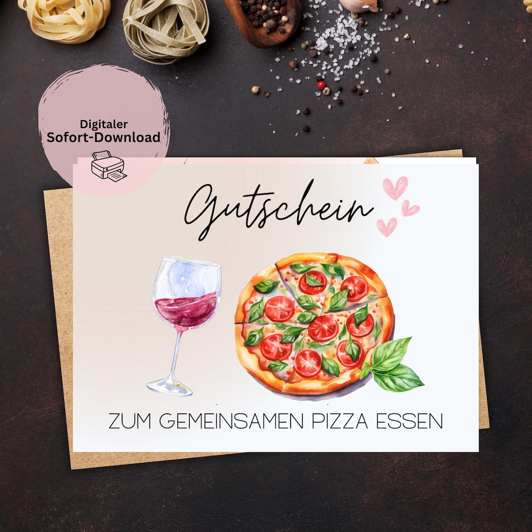Pizza Gutschein Vorlage- Zum Ausdrucken | Einladung Zum Pizzaessen ...