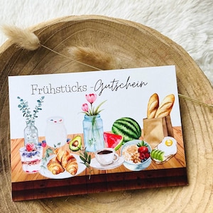 Frühstücksgutschein Aquarell – Einladung zum Frühstück –oder als Brunch Gutschein, Einladung zum gemeinsamen Frühstück , Frühstückseinladung