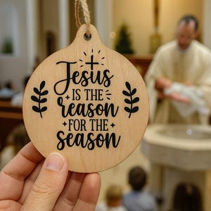 Nativity Christian ornaments, Religious Christmas Ornament, Religious Holiday Decoration, Christmas personalized ornament, Baptism Ornament