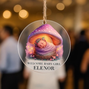 Première décoration de Noël de bébé personnalisée 2025, cadeau prénom personnalisé pour nouveau-né fille ou garçon, articles de toilette pour baby shower, souvenir de baby shower
