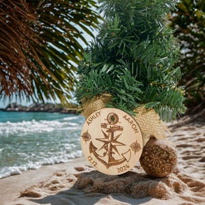 Benutzerdefinierte Holzverzierungen, perfekt für Strandhochzeiten, hölzerne Hochzeitsbevorzugungen, hölzerne Weihnachtsverzierungen, einzigartige Gastgeschenke, Sommerhochzeit