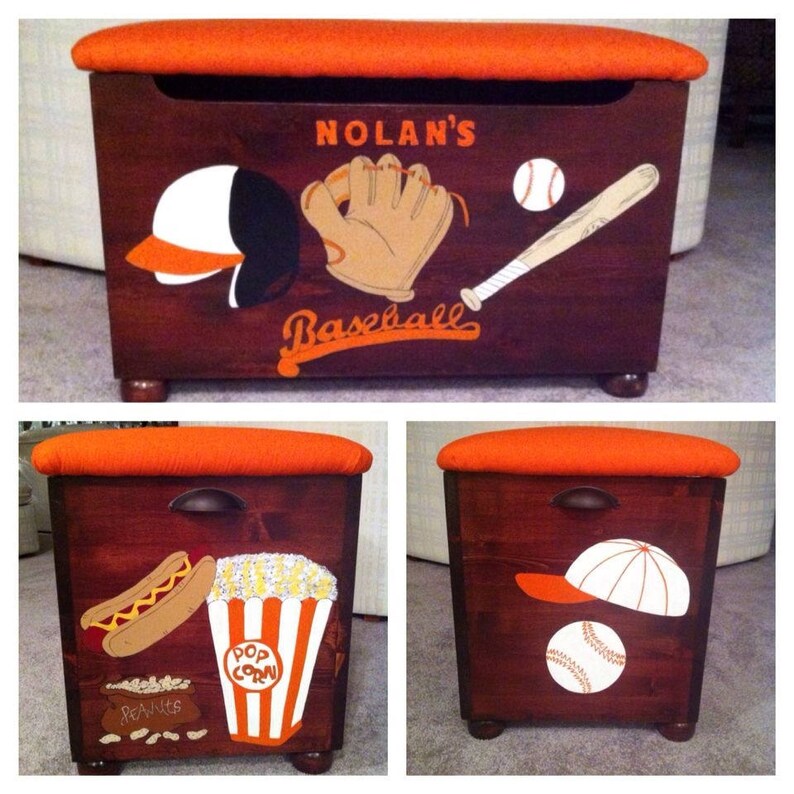 Baseball Themed Toy Box Etsy