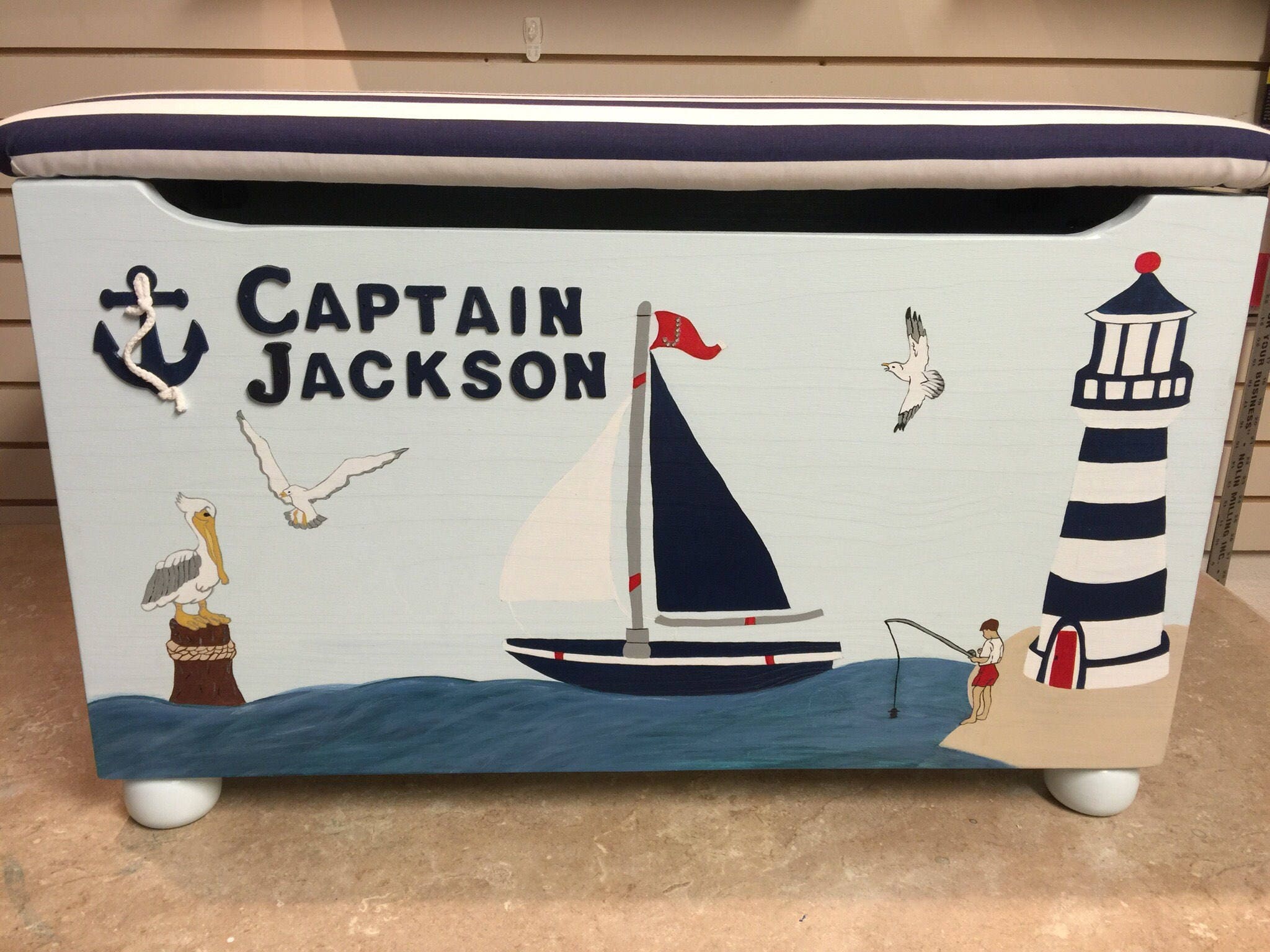 Nautical Themed Toy Box Etsy