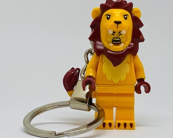 Custom Costume Character Keychain made with a genuine modified LEGO minifigure & Gift Box - handmade Cute Animal Dress Up Gift