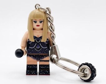 Custom Taylor Keychain made with building block minifigure & Gift Box - handmade Pop Music Singer Fan Gift Swiftie