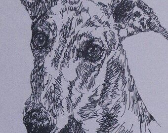 Greyhound Rainbow Bridge - Personalized by renowned dog artist Kline adding any number of your dogs' names into his language art.