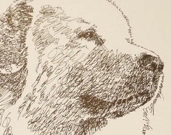 Great Pyrenees Personalized by renowned dog artist Kline adding any number of your dogs' names into his language art.