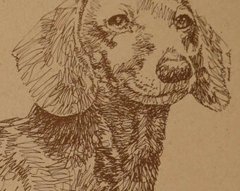 Dachshund Rainbow Bridge - Personalized by renowned dog artist Kline adding any number of your dogs' names into his language art.