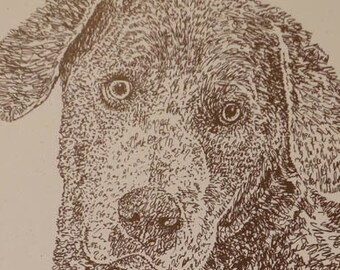 Chesapeake Bay Retriever Rainbow Bridge - Personalized by renowned dog artist Kline adding any number of your dogs' names into his art.