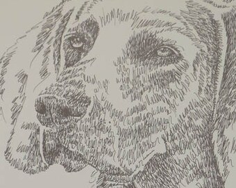 Weimaraner Rainbow Bridge - Personalized by renowned dog artist Kline adding any number of your dogs' names into his language art.