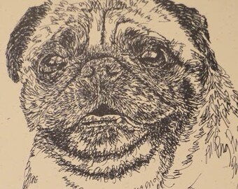 Pug Rainbow Bridge - Personalized by renowned dog artist Kline adding any number of your dogs' names into his language art.