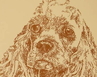 Cocker Spaniel Rainbow Bridge - Personalized by renowned dog artist Kline adding any number of your dogs' names into his language art.