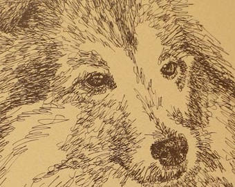 Shetland Sheepdog Rainbow Bridge - Personalized by renowned dog artist Kline adding any number of your dogs' names into his language art.