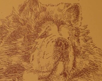 Chow Chow Rainbow Bridge - Personalized by renowned dog artist Kline adding any number of your dogs' names into his language art.