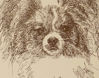 Papillon Dog Rainbow Bridge - Personalized by renowned dog artist Kline adding any number of your dogs' names into his language art.
