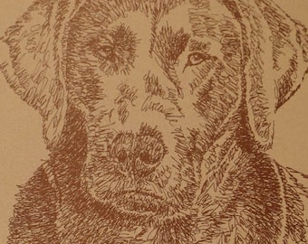 Chocolate Lab Art Print – Personalized Dog Portrait Lithograph