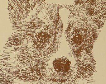 Welsh Corgi Rainbow Bridge - Personalized by renowned dog artist Kline adding any number of your dogs' names into his language art.