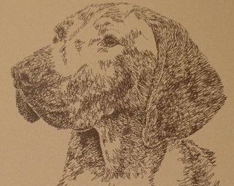 Vizsla Dog Art Portrait from Words, Personalized Pet Name Lithograph