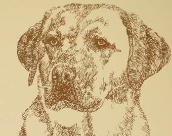 Rainbow Bridge Yellow Labrador Retriever - Personalized by renowned dog artist Kline adding any number of your dogs' names into his art.