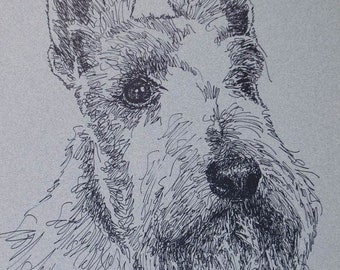 Scottish Terrier Rainbow Bridge - Personalized by renowned dog artist Kline adding any number of your dogs' names into his language art.