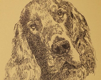 Rainbow Bridge Gordon Setter - Personalized by renowned dog artist Kline adding any number of your dogs' names into his language art.